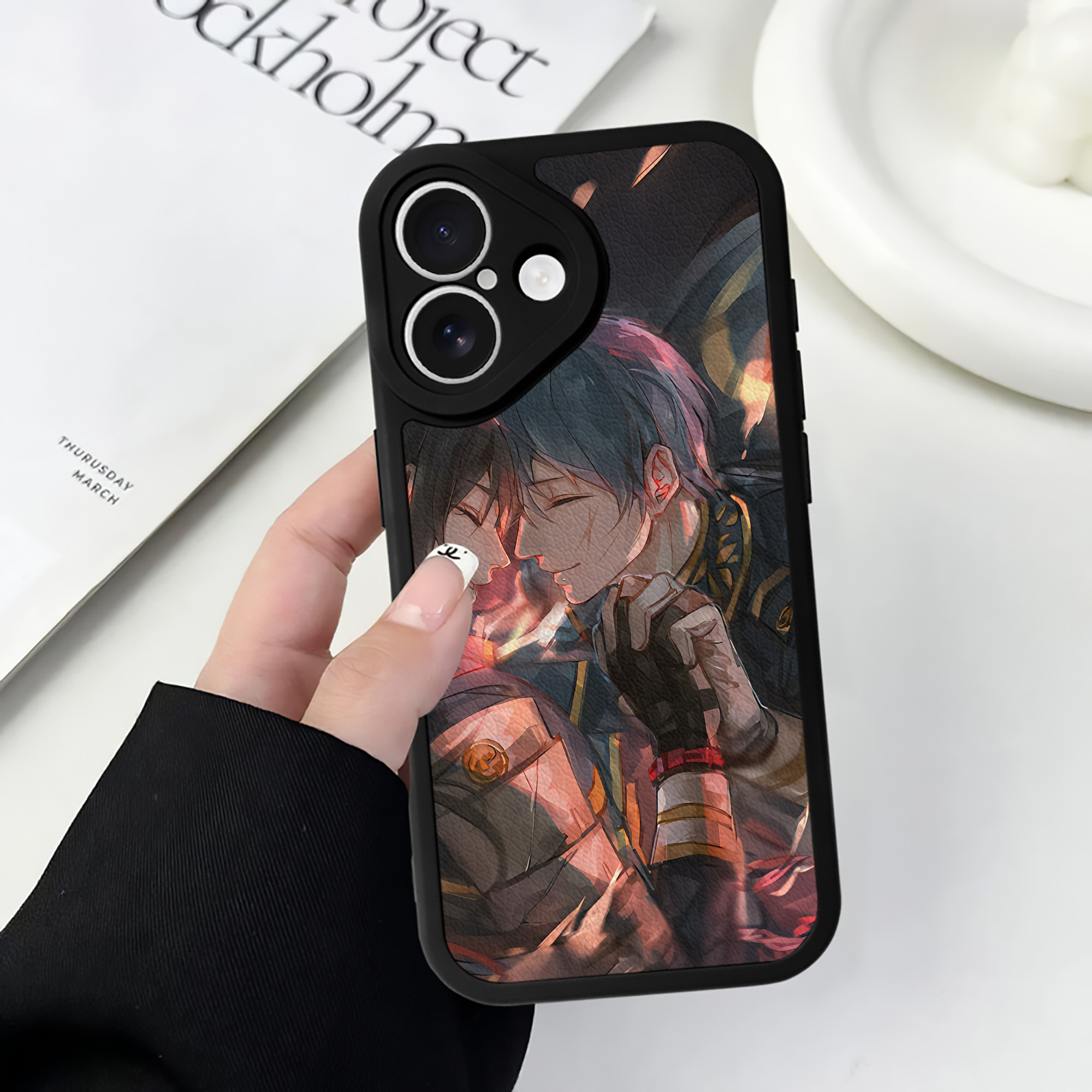 （画像用） 刀剣乱舞 Touken Ranbu 【iPhone 16シリーズ対応】シリコンスマホケース（レザー調） 材質：シリコン